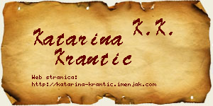 Katarina Krantić vizit kartica